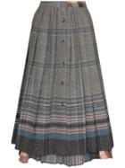 Rentrayage Check Panelled Midi Skirt - Grey