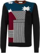 Salvatore Ferragamo Patterned Jumper, Men's, Size: Large, Black, Polyamide/mohair/virgin Wool