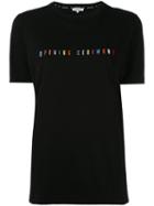 Opening Ceremony - Multicoloured Embroidered Logo T-shirt - Women - Cotton - M, Black, Cotton