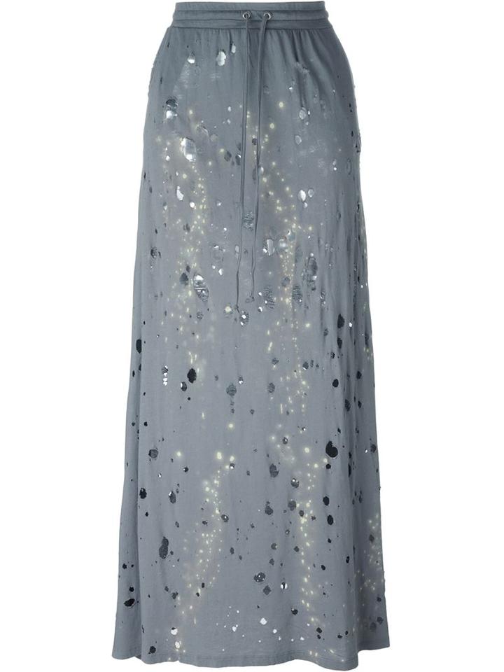 Filles A Papa Destroyed Maxi Skirt, Women's, Size: 0, Grey, Cotton