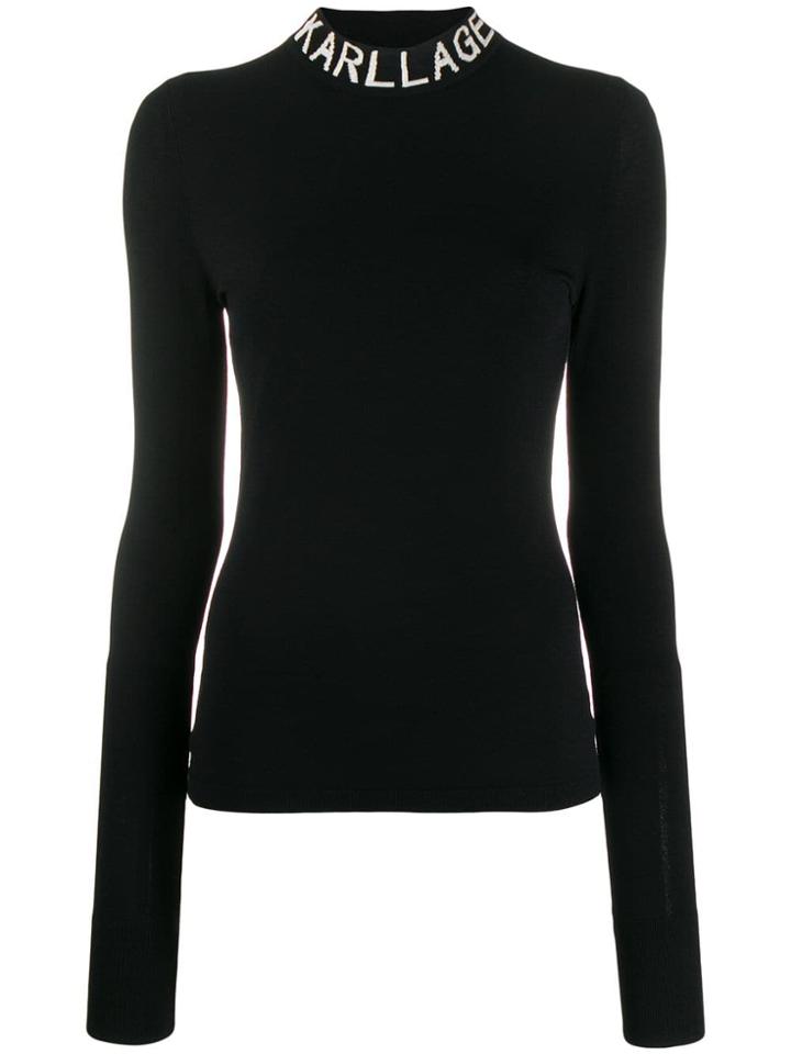 Karl Lagerfeld Logo Turtleneck Jumper - Black