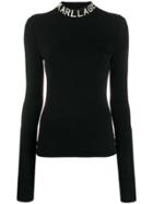 Karl Lagerfeld Logo Turtleneck Jumper - Black