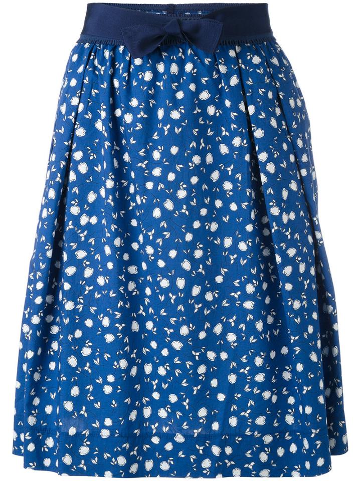Woolrich - Floral Print Skirt - Women - Cotton - M, Blue, Cotton