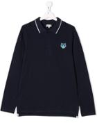 Kenzo Kids Teen Tiger Patch Polo Shirt - Blue