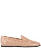 Tod's Crocodile-effect Loafers - Brown