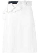 Giambattista Valli - Ruffled Straight Skirt - Women - Silk/cotton/spandex/elastane/viscose - 44, White, Silk/cotton/spandex/elastane/viscose