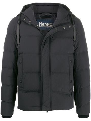 Herno Concealed Zipped Up Down Jacket - Black
