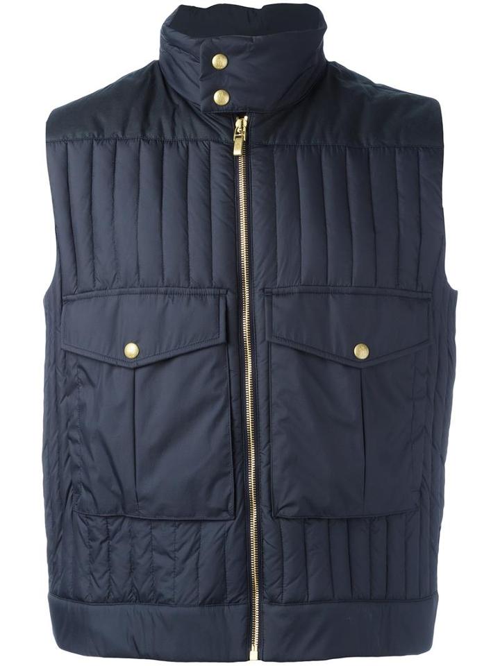 Moncler Gamme Bleu Quilted Pockets Vest, Men's, Size: 2, Blue, Polyamide/cupro/feather Down