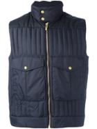 Moncler Gamme Bleu Quilted Pockets Vest, Men's, Size: 2, Blue, Polyamide/cupro/feather Down