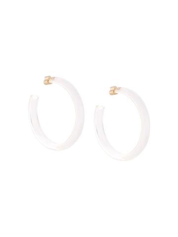 Alison Lou Chunky Hoop Earrings - White