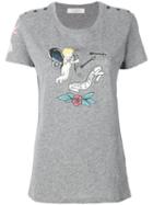 Valentino - Tattoo Print T-shirt - Women - Cotton - Xs, Grey, Cotton