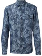 Etro Tropical Print Shirt, Men's, Size: Small, Blue, Linen/flax/cotton