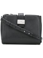 Michael Kors Logo Plaque Shoulder Bag, Women's, Black, Leather