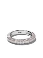 De Beers 18kt White Gold Db Darling Half Pavé Diamond Large Band -