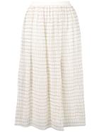 Calvin Klein Checked Midi Skirt - Neutrals