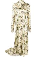 Etro Floral Print Satin Gown - Neutrals