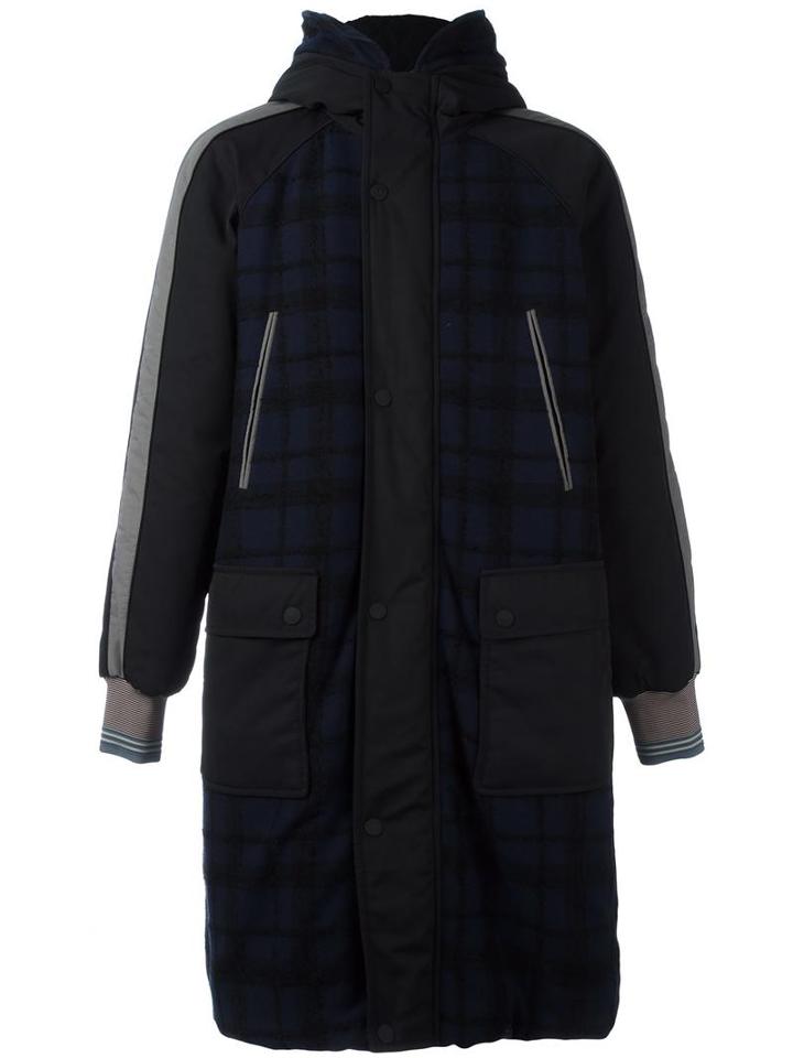 Andrea Pompilio Quilted Coat, Men's, Size: 48, Blue, Wool/polyamide/alpaca/polyester