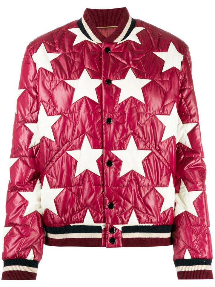 Saint Laurent Star Bomber Jacket - Red