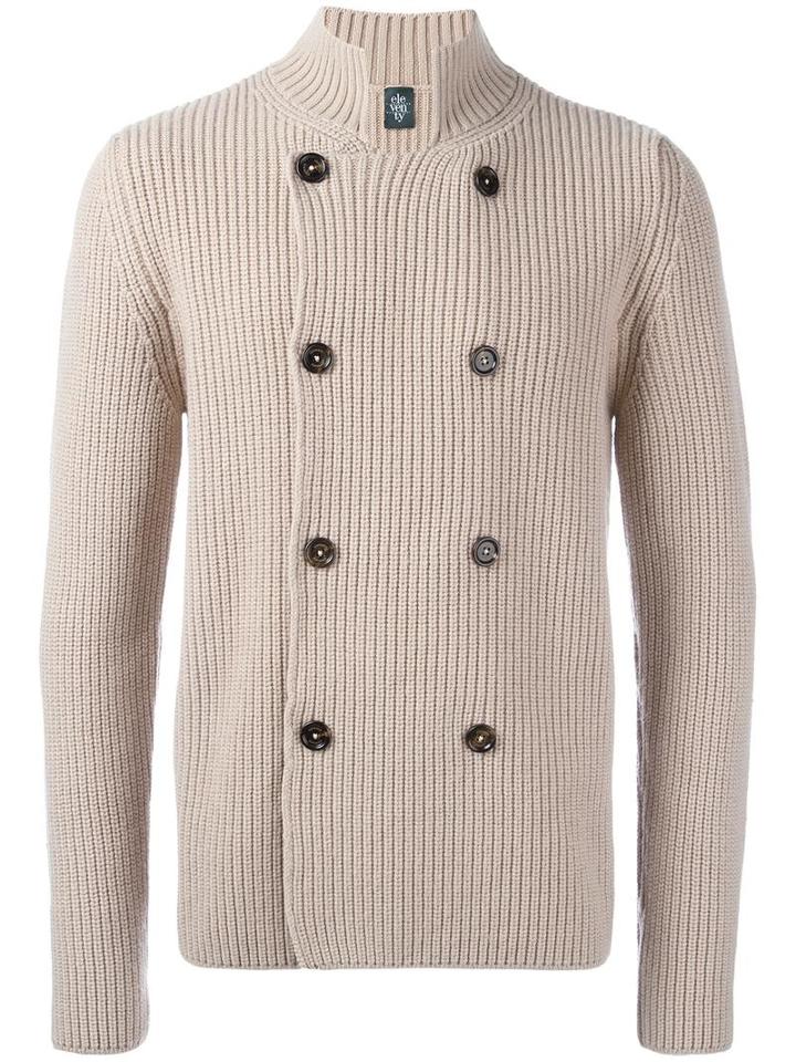 Eleventy High Neck Cardigan, Men's, Size: Small, Nude/neutrals, Virgin Wool