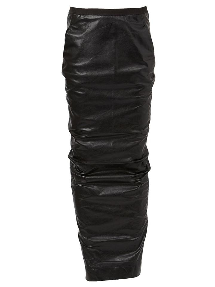 Rick Owens Open Back Maxi Skirt, Women's, Size: 42, Black, Calf Leather/cupro