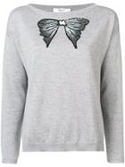Blugirl Sequinned Bow Sweater - Grey