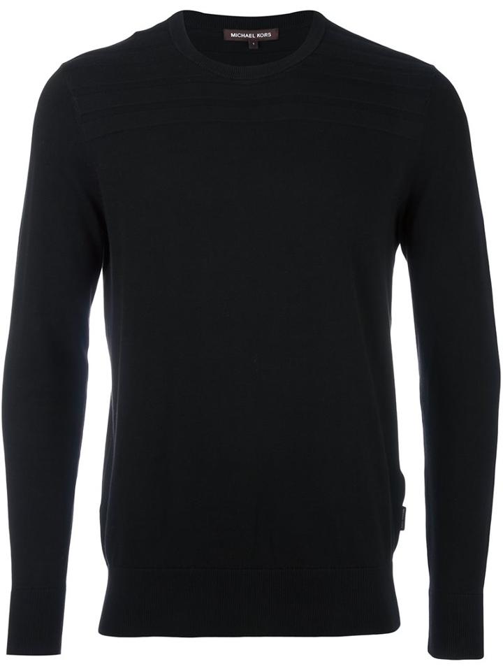 Michael Kors Crew Neck Sweater, Men's, Size: Large, Black, Cotton
