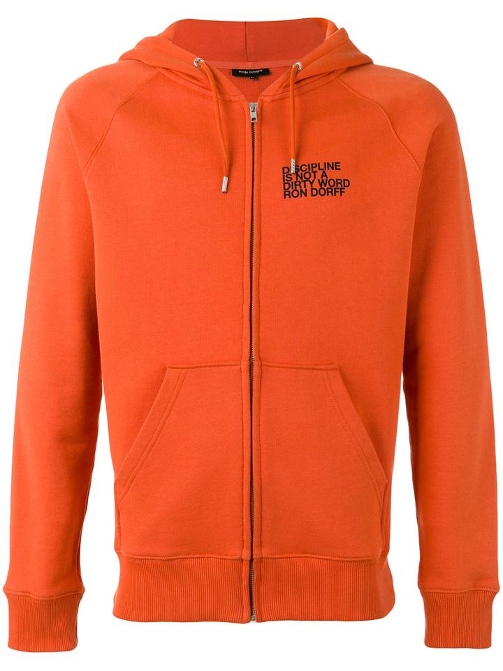 Ron Dorff Discipline Small Print Hoodie, Men's, Size: Large, Yellow/orange