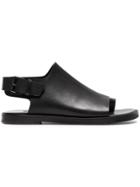 Ann Demeulemeester Black Classic Buckle Leather Sandals