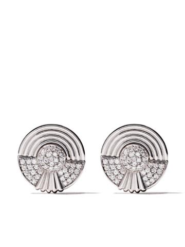 Fairfax & Roberts 18kt White Gold Cleopatra Diamond Stud Earrings -
