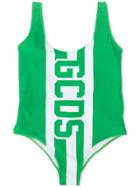 Gcds Kids Teen Logo Print Swimsuit - Green