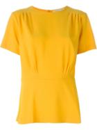 Michael Michael Kors Peplum Relaxed Fit T-shirt, Women's, Size: 8, Yellow/orange, Polyester/spandex/elastane