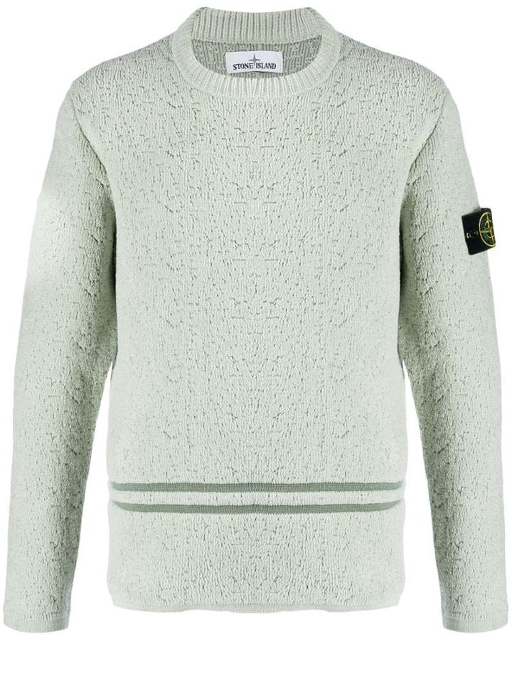 Stone Island Logo Patch Knit Jumper - Green