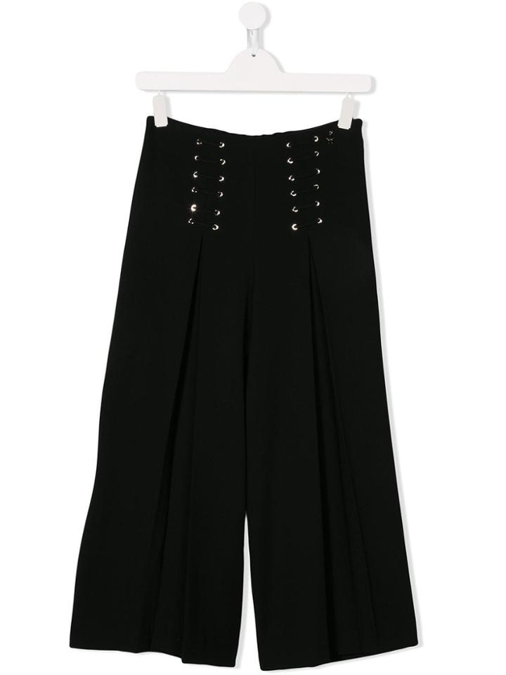 Elisabetta Franchi La Mia Bambina Teen Laced Split Leg Trousers -