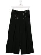 Elisabetta Franchi La Mia Bambina Teen Laced Split Leg Trousers -