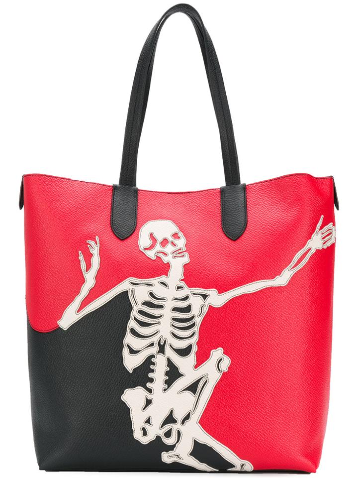 Alexander Mcqueen Dancing Skeleton Tote - Black