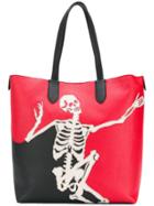 Alexander Mcqueen Dancing Skeleton Tote - Black