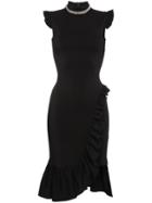 Christopher Kane Sleeveless High Neck Asymmetric Fitted Dress - Black