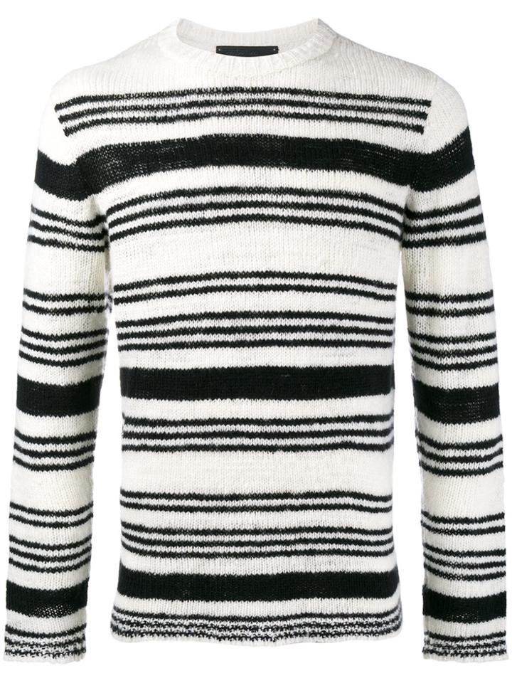 The Elder Statesman Picasso Orbit Stripe Jumper - White