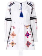 Wandering Bead Embroidered Mini Dress - White