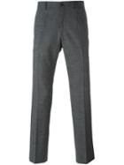 Dolce & Gabbana Stripe Effect Trousers, Men's, Size: 46, Grey, Spandex/elastane/viscose/virgin Wool