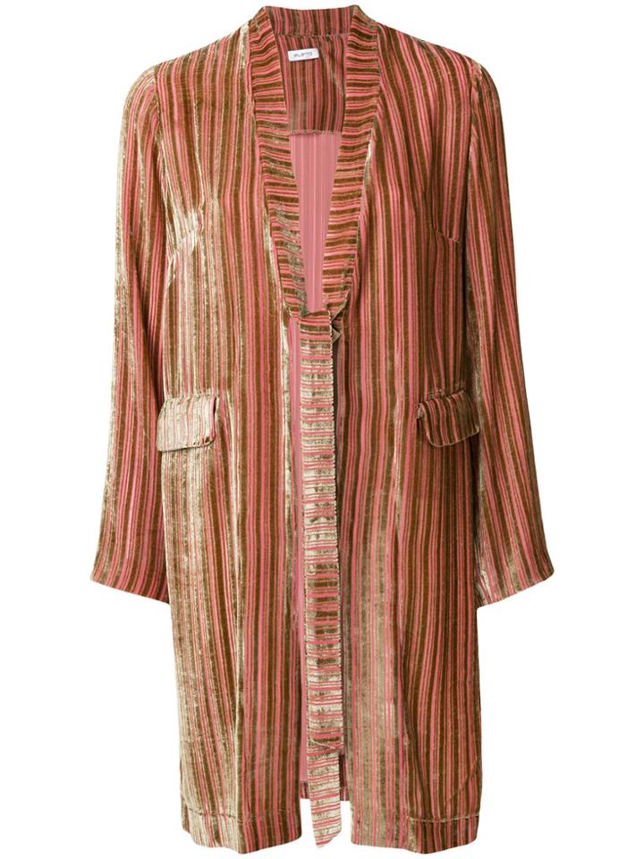 Ailanto Striped Belted Jacket - Pink & Purple