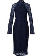Rebecca Vallance 'dolce Vita' Long Sleeve Pencil Dress, Women's, Size: 6, Blue, Silk