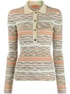Missoni Stripe Patterned Knitted Polo Shirt - Neutrals