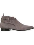 Saint Laurent London Ankle Boots, Men's, Size: 43.5, Grey, Calf Leather/leather