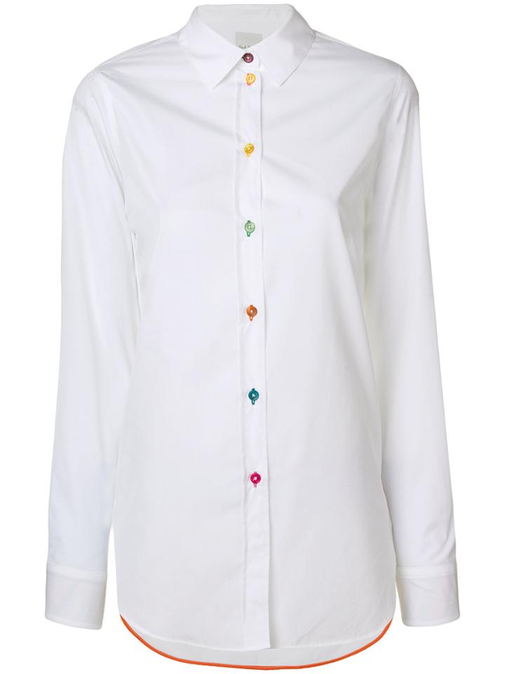 Paul Smith Black Label Multi Colored Button Classic Shirt - White