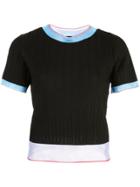 I-am-chen Round Neck Knit Top - Black
