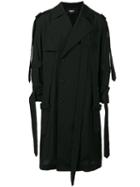 Yang Li - Dislocated Fastening Oversized Coat - Men - Virgin Wool - 50, Black, Virgin Wool