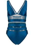Zimmermann Mesh Panels Swimsuit - Blue