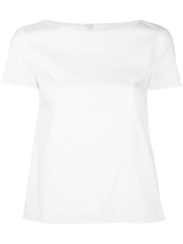 Red Valentino Short Sleeve Shell Top, Women's, Size: 38, White, Cotton/polyamide/spandex/elastane