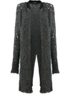 Lost & Found Ria Dunn Distressed Effect Cardi-coat, Women's, Size: Small, Grey, Cotton/polyamide